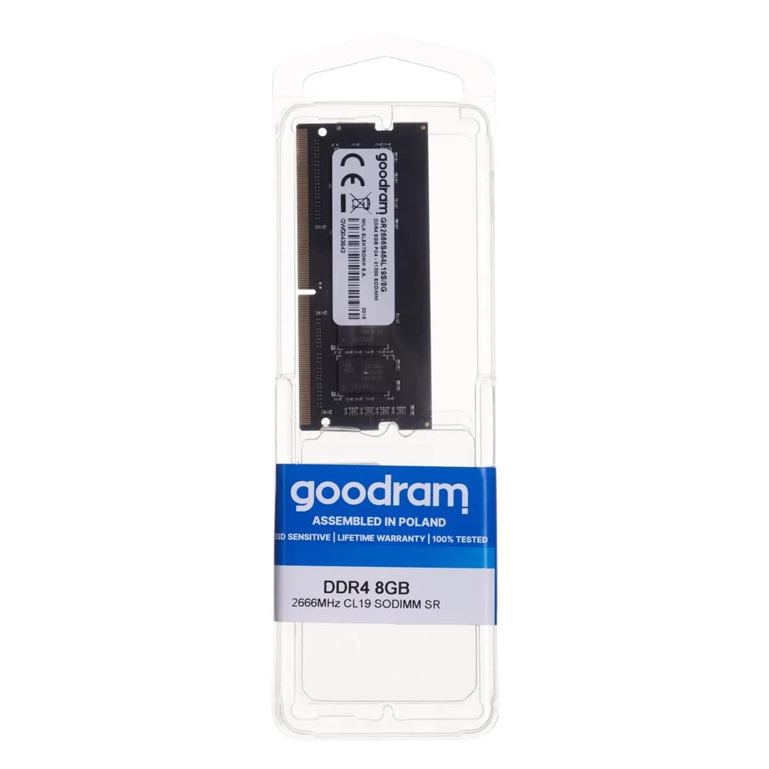 Goodram Pamięć GR2666S464L19S/8G (DDR4 SO-DIMM; 1 x 8 GB; 2666 MHz; CL19)