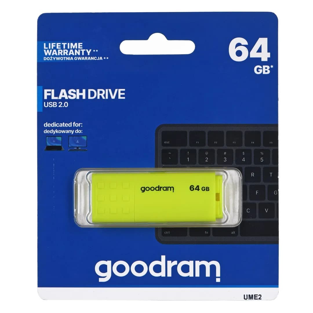 Goodram Pendrive UME2 UME2-0640Y0R11 (64GB; USB 2.0; kolor żółty)