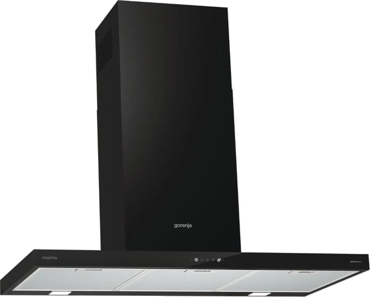 Gorenje Okap kominowy WHT9SYB 90 cm | sterowanie dotykowe | LED | czarny, zdjęcie 1 z 4