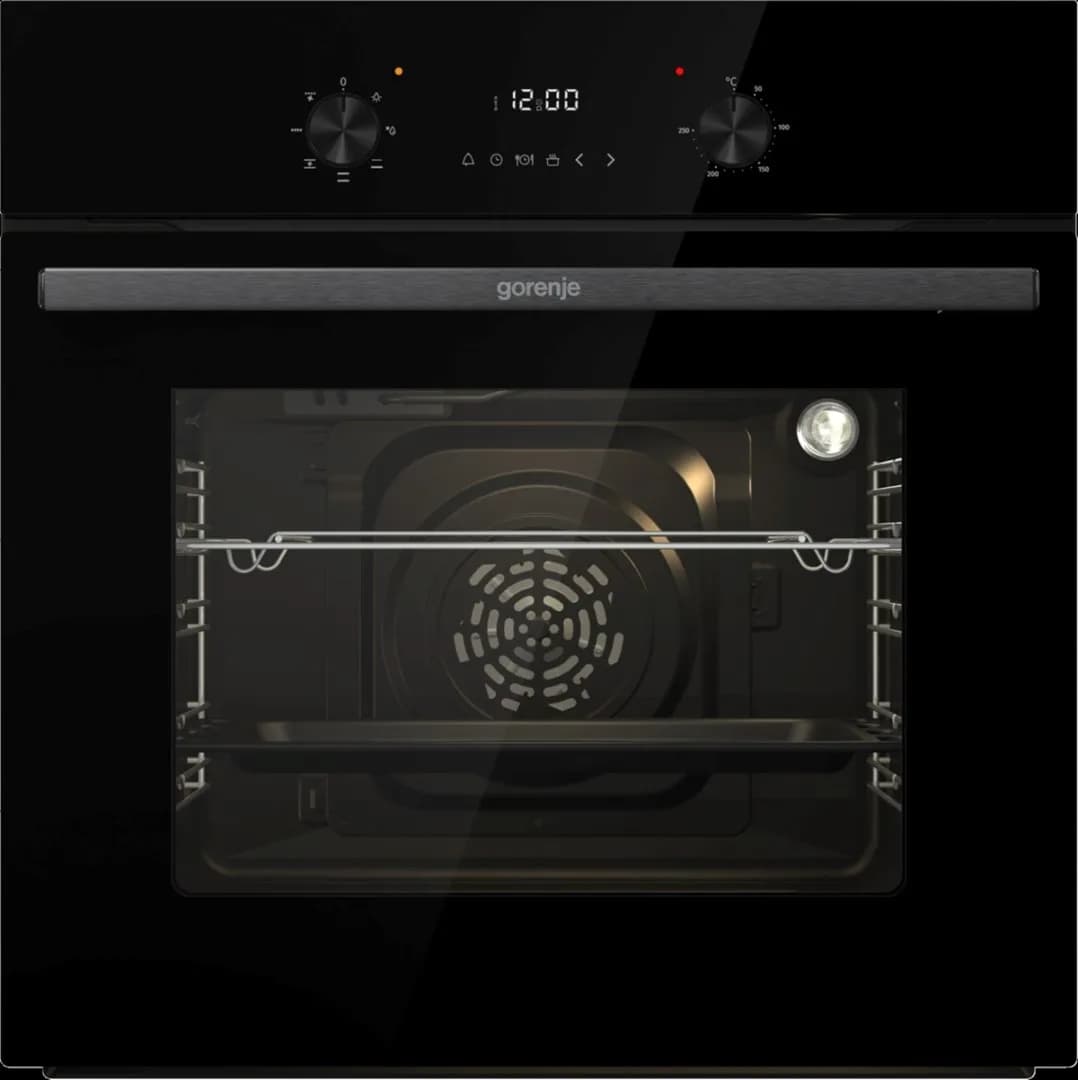 Gorenje Piekarnik elektryczny BO6635E01BG 60 l | termoobieg | grill | czyszczenie parowe | czarny, zdjęcie 1 z 12