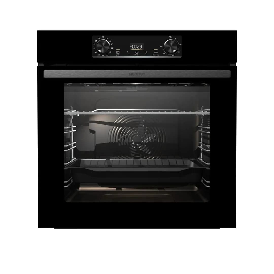 Gorenje Piekarnik elektryczny BO6737E02BG 77 l | termoobieg | grill | czyszczenie parowe | czarny, zdjęcie 1 z 12
