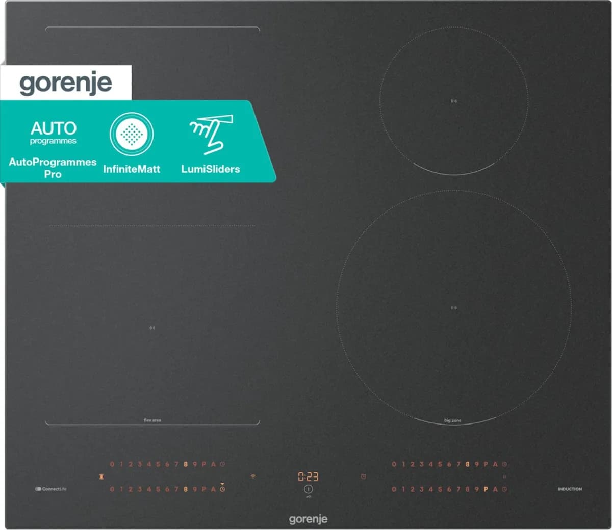 Gorenje Płyta indukcyjna GI6433SRWF InfiniteMatt 60 cm | BridgeArea | LumiSliders | PowerBoost |, zdjęcie 1 z 12