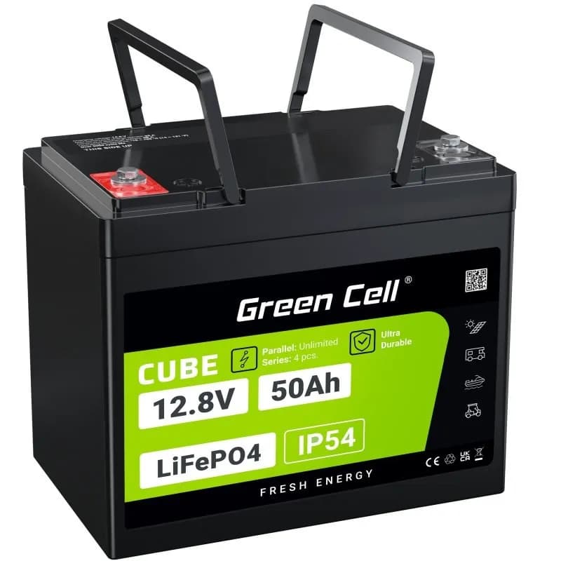 Green Cell AKUMULATOR LIFEPO4 CUBE 50AH 12V/12.8V 640WH LFPGC12V50AH, zdjęcie 1 z 12