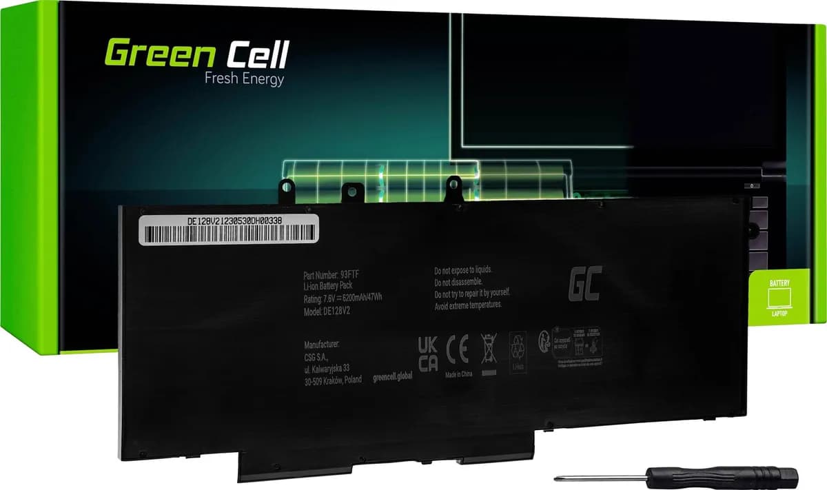 Green Cell BATERIA DE128V2 93FTF GJKNX DO DELL LATITUDE 5280 5290 5480 5490 5580 5590 5591 PRECISION, zdjęcie 1 z 5