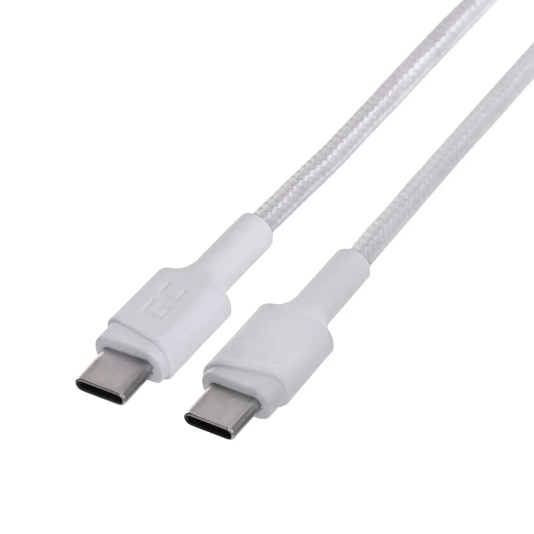 Green Cell KABEL KABGC29W GC POWERSTREAM USB-C - USB-C 200CM, POWER DELIVERY 60W, ULTRA CHARGE, QC, zdjęcie 1 z 4
