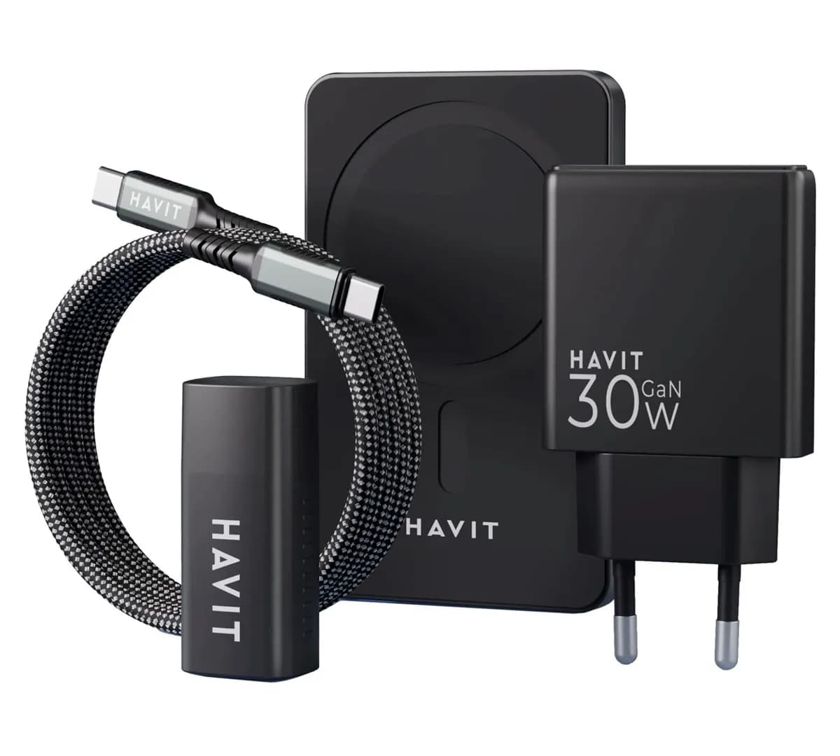 Havit Zestaw do ładowania Havit: Power Bank PB5216 5000 mAh, magnetyczny kabel USB-C do USB-C i, zdjęcie 1 z 3