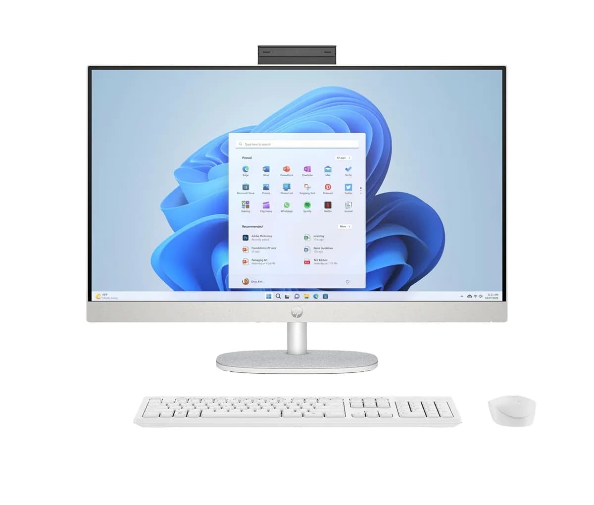HP 27-cr0222nw AIO Ryzen 7 7730U 27.0"FHD IPS AG 300nits 16GB DDR4 SSD512 Radeon 680M LAN, zdjęcie 1 z 12