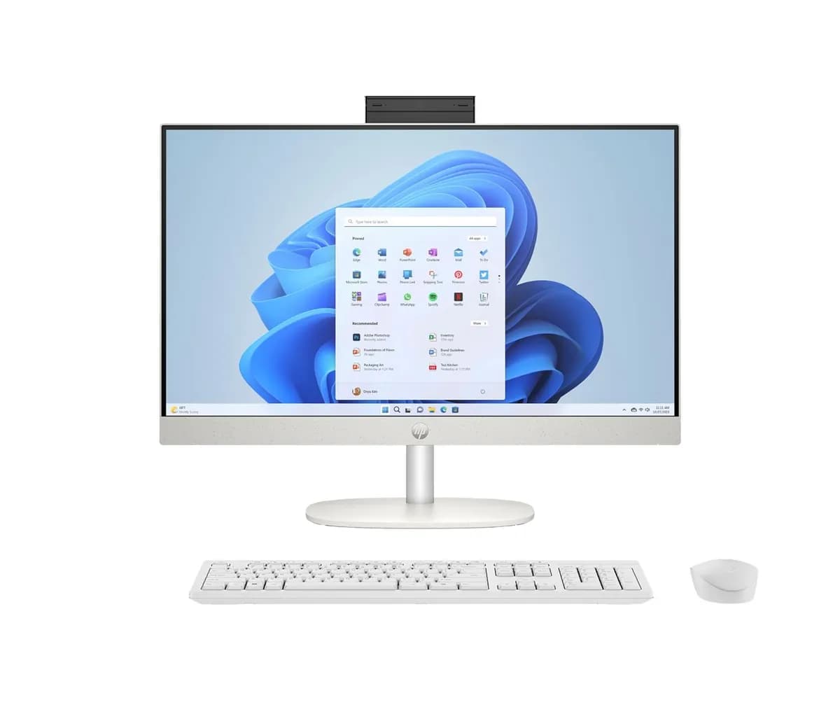 HP AiO 24-cr0312nw Ryzen 5 7520 23.8" FHD IPS 250nits AG 16GB DDR5 SSD512 Radeon 610M, zdjęcie 1 z 12