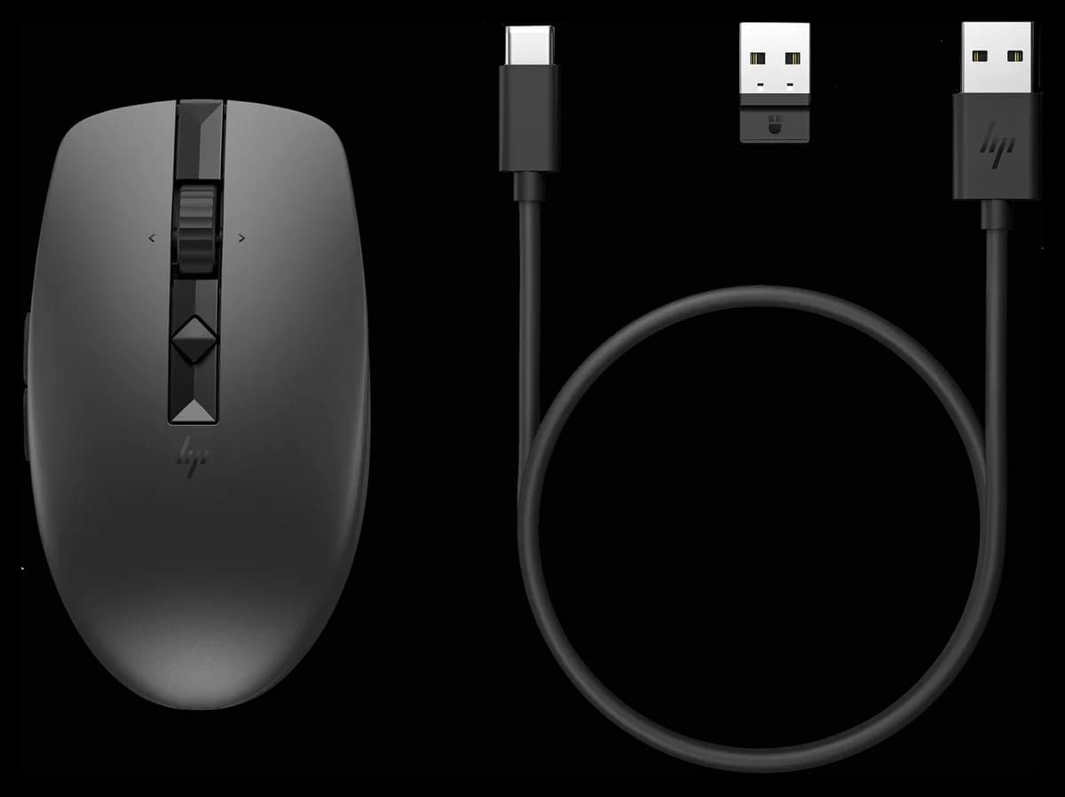 HP Mysz 710 Rechargeable Silent Mouse Black bezprzewodowa z akumulatorem czarna 6E6F2AA, zdjęcie 1 z 12