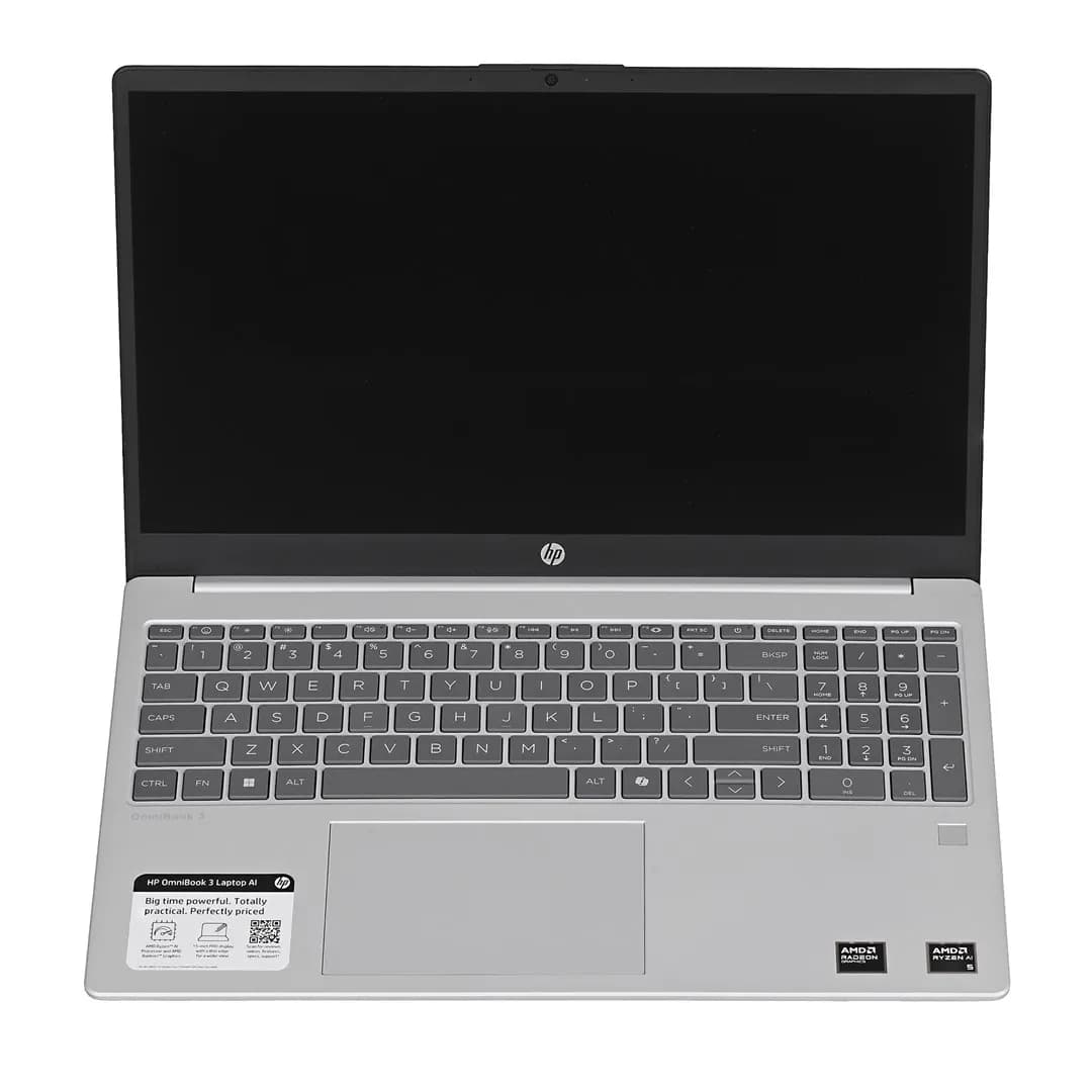 HP OmniBook 3 15-FN0105D Ryzen AI 5 330 15.6"FHD Touch IPS 16GB SSD512 FPR Win11 Glacier, zdjęcie 1 z 12