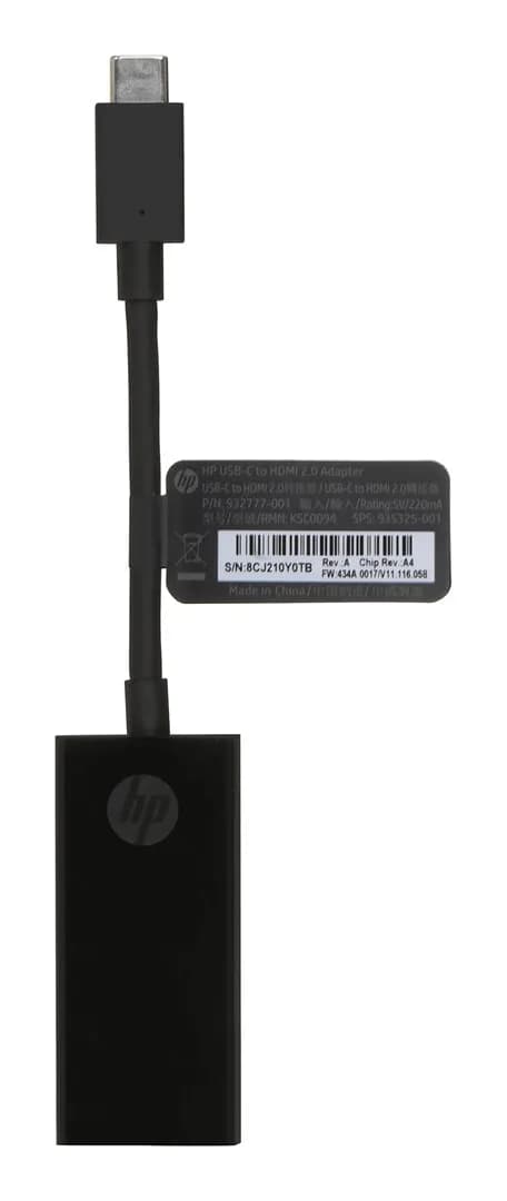 HP Przejściówka USB-C to HDMI 2.0 Adapter czarna 2PC54AA, zdjęcie 1 z 3