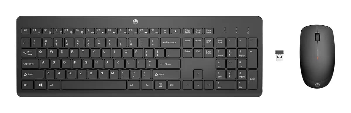 HP Zestaw klawiatura + mysz 230 Wireless Mouse and Keyboard Combo bezprzewodowe czarne, zdjęcie 1 z 11