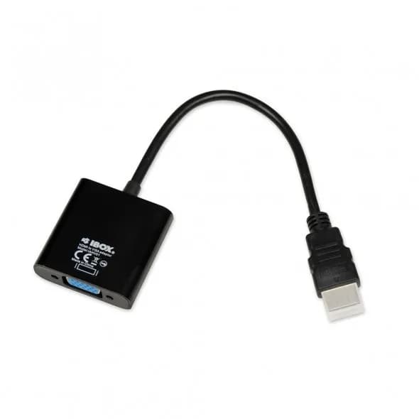 Ibox Adapter IAHV01 (HDMI M - D-Sub (VGA) F; 1m; kolor czarny), zdjęcie 1 z 4