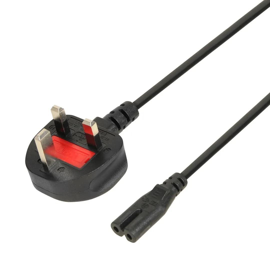Ibox KABEL ZASILAJĄCY EURO 2-PIN AUDIO-RTV VDE 3X0,75MM MIEDŹ WTYCZKA UK, zdjęcie 1 z 2