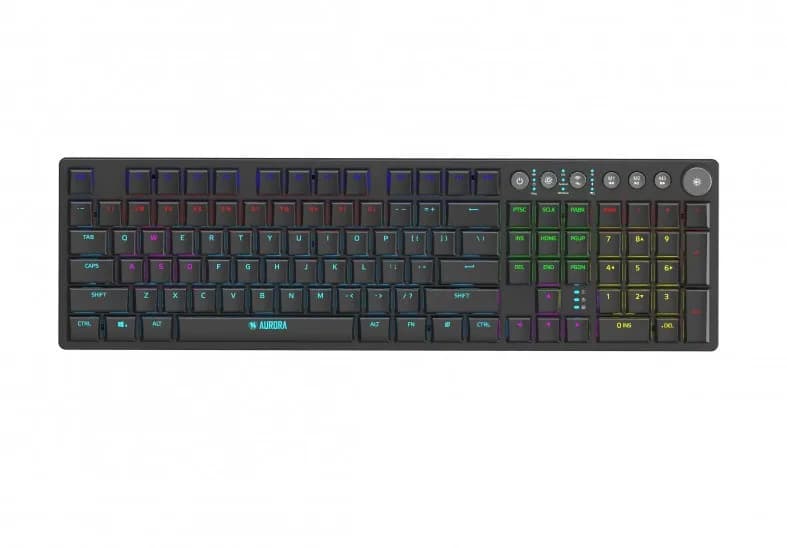 Ibox KLAWIATURA I-BOX AURORA K-6 RGB, MECHANICZNA, RED SWITCH, LOW PROFILE GAMING, zdjęcie 1 z 12