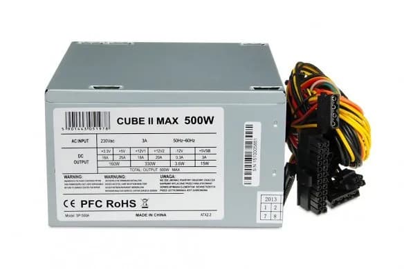 Ibox Zasilacz CUBE II 500W 12 CM FAN ZIC2500W12CMFA, zdjęcie 1 z 4