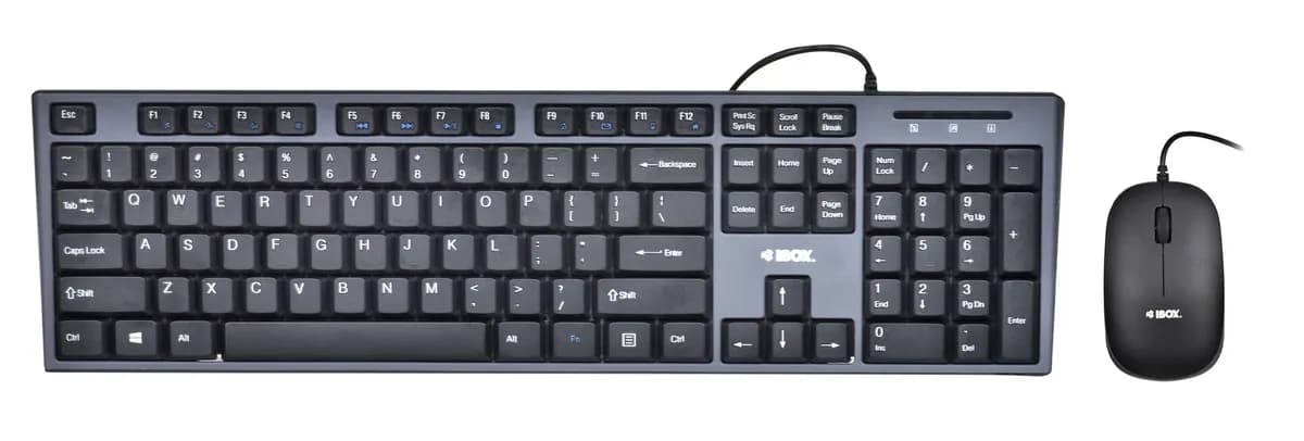 Ibox Zestaw klawiatura + mysz IKMS606 (USB 2.0; (US); kolor czarny; optyczna; 800 DPI), zdjęcie 1 z 7