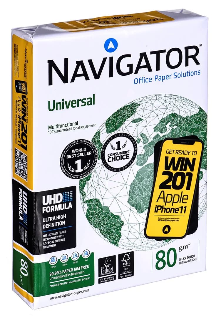 Igepa Papier xero ksero biurowy Universal Premium Navigator 8247A80 (A4; 80g/m2; 500, zdjęcie 1 z 2