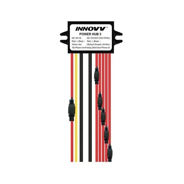 Innovv Power Hub 3 to wodoodporny rozdzielacz 12V na 5 urządzeń z ochroną akumulatora i, zdjęcie 1 z 2
