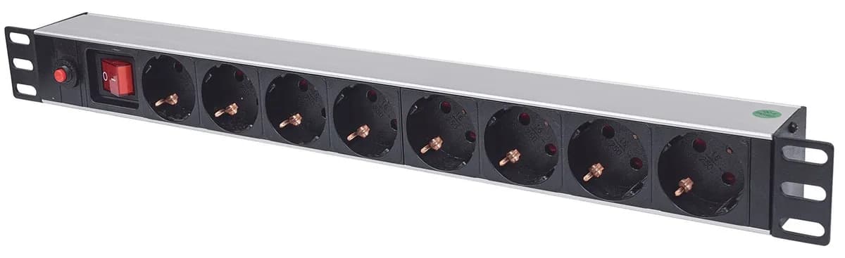 Intellinet LISTWA ZASILAJĄCA RACK 19 X8 1U SCHUKO 3M BEZPIECZNIK 713986, zdjęcie 1 z 3
