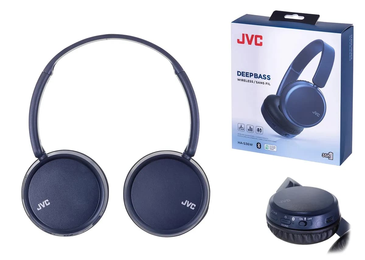 Jvc Słuchawki bezprzewodowe nauszne HA-S36W Niebieskie, zdjęcie 1 z 8