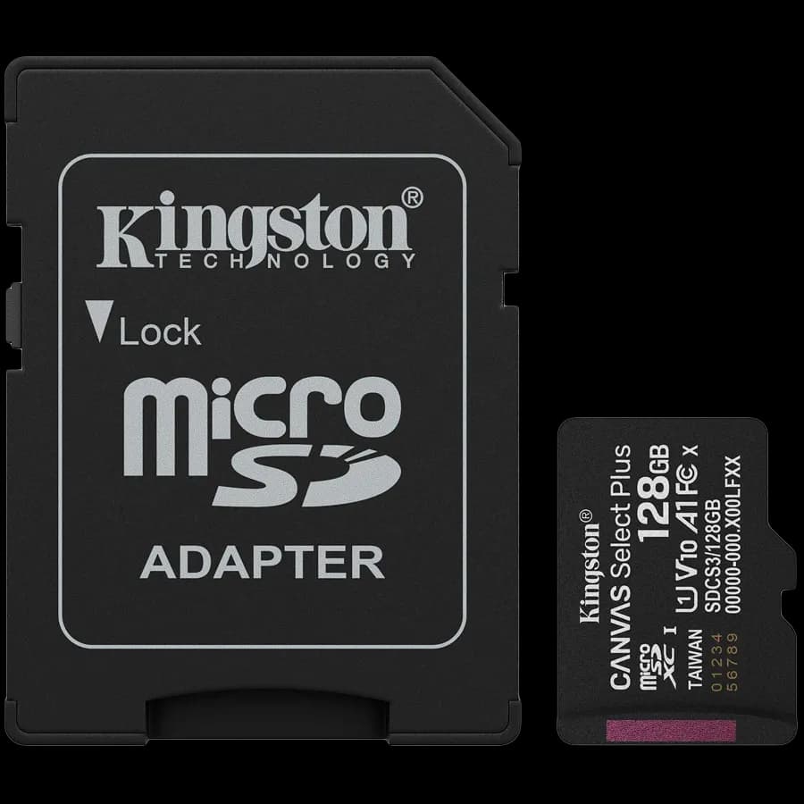 Kingston 128GB microSDXC Canvas Select Plus Gen3 150MB/s A1 Card + Adapter, zdjęcie 1 z 2