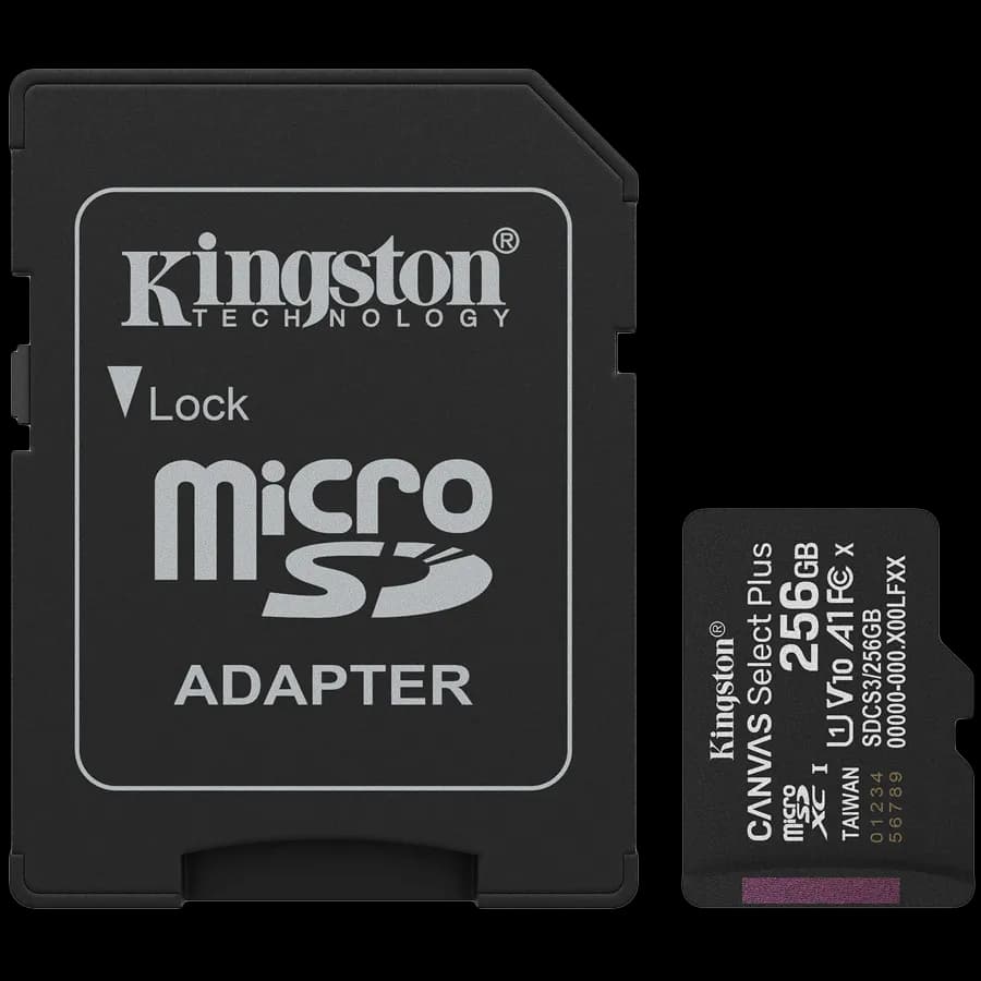 Kingston 256GB microSDXC Canvas Select Plus Gen3 150MB/s A1 Card + Adapter, zdjęcie 1 z 2