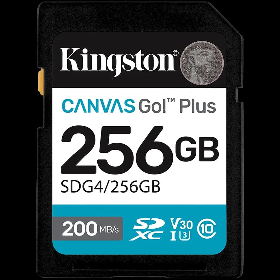 Kingston 256GB SDXC Canvas Go Plus Gen4 200MB/s C10 UHS-I U3 V30