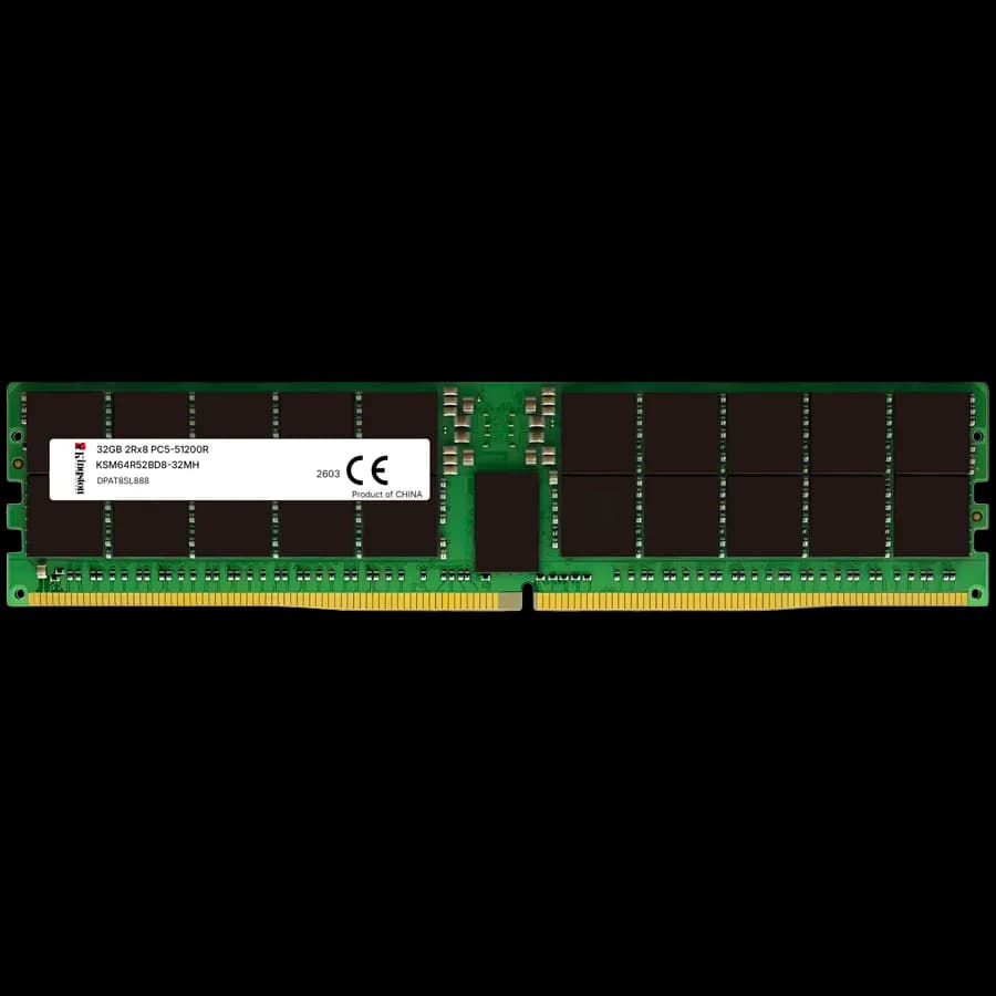 Kingston 32GB 6400MT/s DDR5 ECC Reg CL52 DIMM 2Rx8 Micron H
