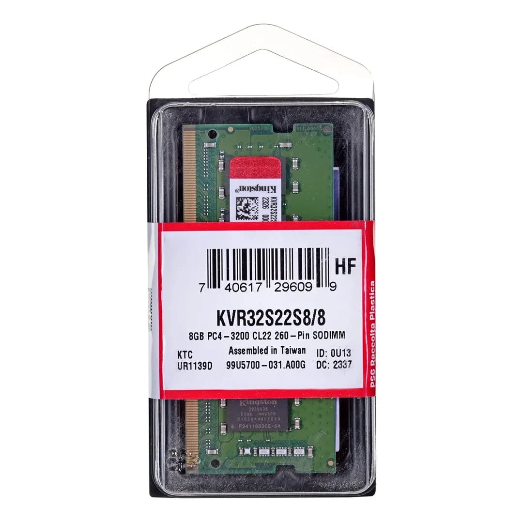 Kingston DDR4 8GB 3200MHz KVR32S22S8/8 1Rx8 SODIMM