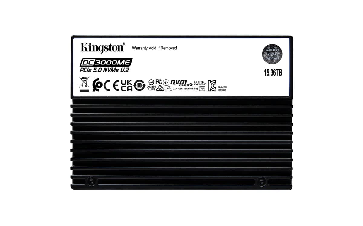 Kingston Dysk SSD DC3000ME 15.36TB U.2 (15mm) NVMe PCIe 5.0 SEDC3000ME/15T3 (DWPD 1) TCG, zdjęcie 1 z 10