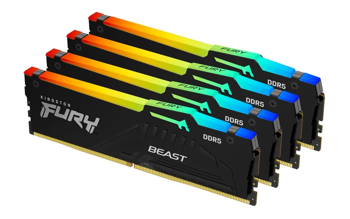 Kingston FURY DDR5 64GB (4x16GB) 5600MHz CL40 Beast Black RGB, zdjęcie 1 z 12