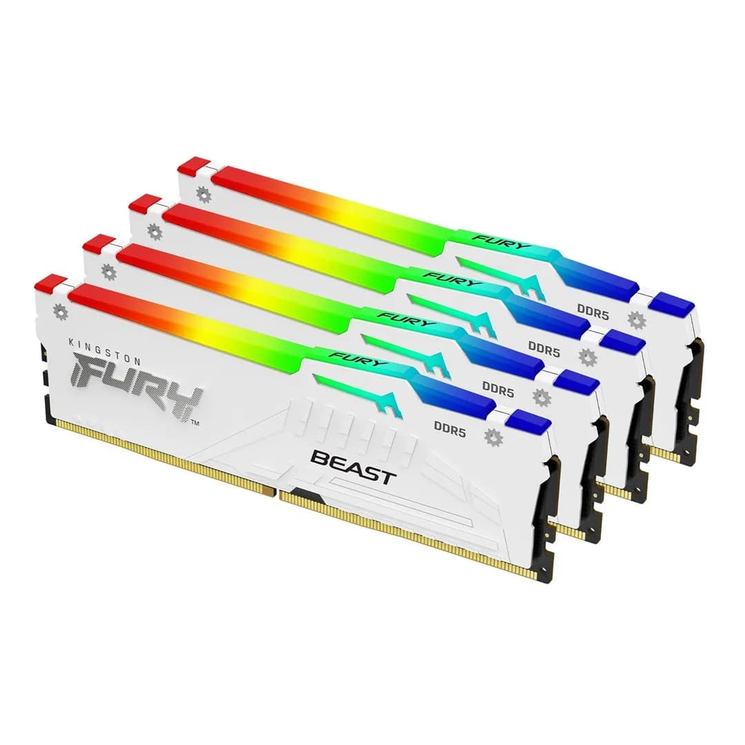 Kingston FURY DDR5 64GB (4x16GB) 5600MHz CL40 Beast White RGB, zdjęcie 1 z 9
