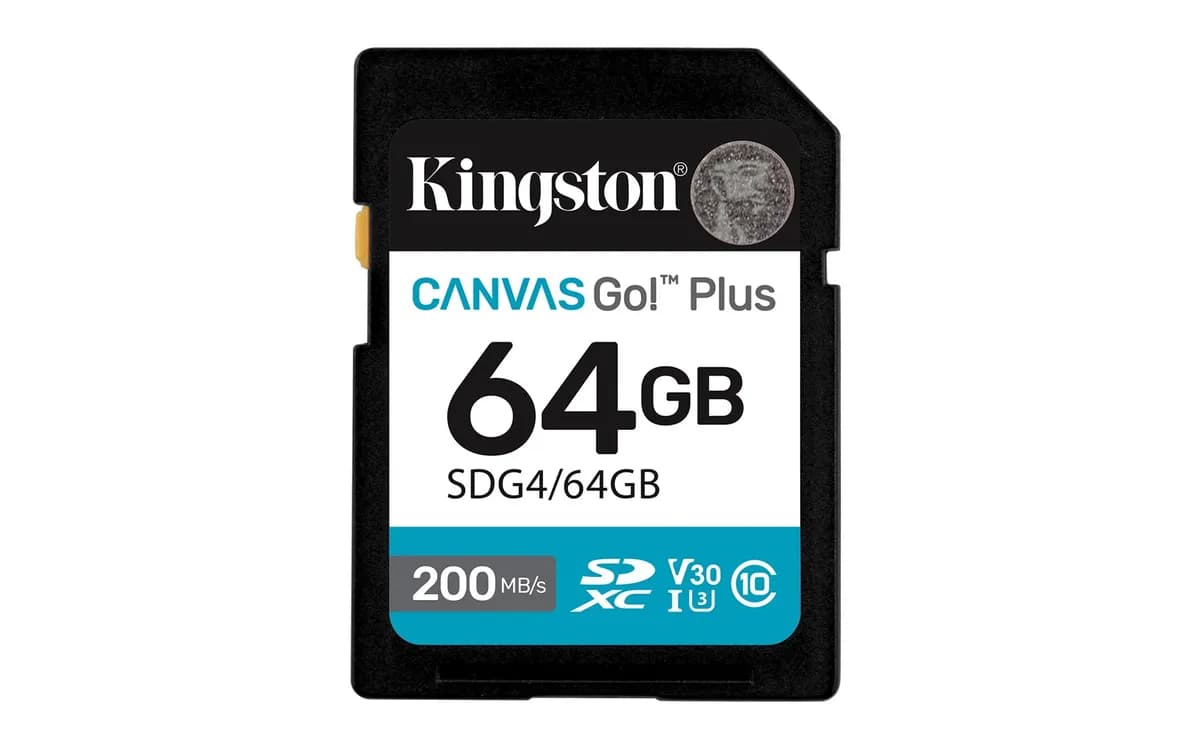 Kingston Karta pamięci Canvas Go Plus SDG4/64GB (64GB; Class U3, V30; Karta pamięci), zdjęcie 1 z 4