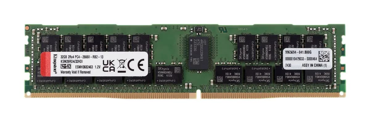 Kingston RDIMM 32GB DDR4 2Rx4 Hynix D IDT 2666MHz PC4-21300 KSM26RD4/32HDI, zdjęcie 1 z 4