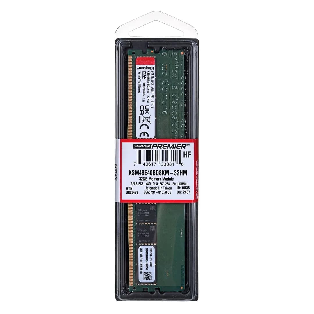 Kingston UDIMM ECC 32GB DDR5 2Rx8 Hynix M 4800MHz PC5-38400 KSM48E40BD8KM-32HM