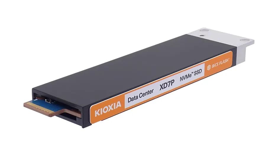 Kioxia Dysk SSD XD7P 3.84TB E1.S (9.5mm) NVMe PCIe 4.0 KXDZDRJJ3T84 (DWPD 1), zdjęcie 1 z 3