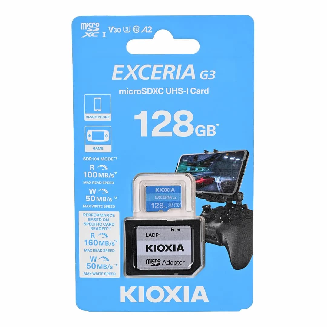 Kioxia Exceria Plus 128GB microSD G2 UHS I U3 V30 with adapter, zdjęcie 1 z 3