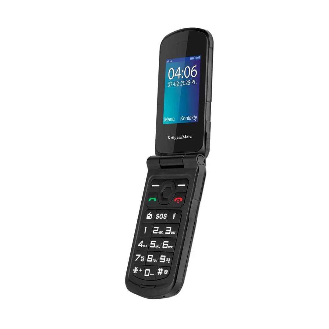 Kruger & Matz KRUGER&MATZ TELEFON IRON 5 FLIP 4G KM0466 CZARNY (OUTLET), zdjęcie 1 z 8