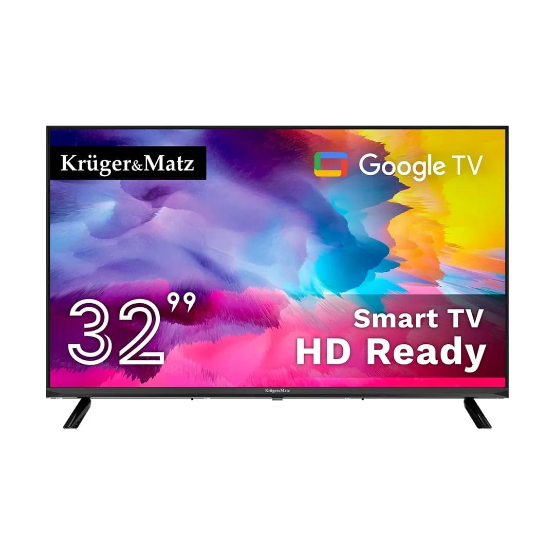 Kruger & Matz KRUGER&MATZ TELEWIZOR LED 32" HD GOOGLETV, DVB-T2/S2/T/C H.265 HEVC KM0232HD-G, zdjęcie 1 z 6