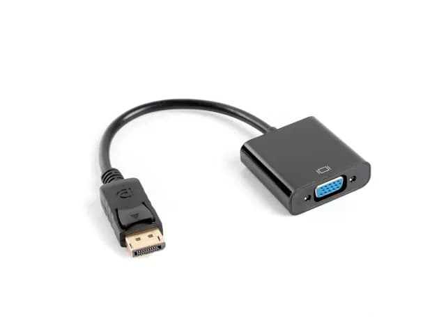 Lanberg Adapter AD-0002-BK (DisplayPort M - D-Sub (VGA) F; 0,20m; kolor czarny)