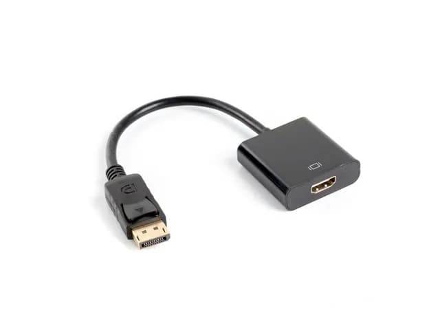 Lanberg Adapter AD-0009-BK (DisplayPort M - HDMI F; 0,10m; kolor czarny)