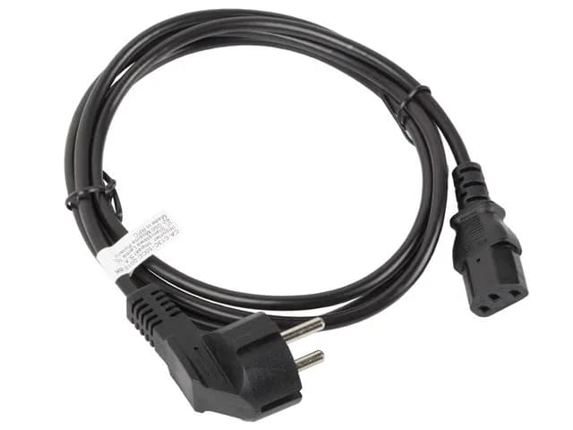 Lanberg Kabel CA-C13C-10CC-0018-BK (C13, IEC C13, IEC 320 C13 F - Shuko M; 1,8m; kolor czarny), zdjęcie 1 z 4