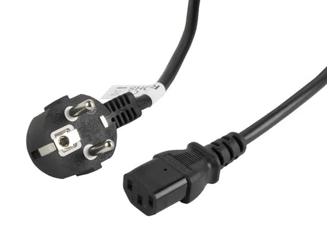 Lanberg Kabel CA-C13C-11CC-0050-BK (C13, IEC C13, IEC 320 C13 F - Schuko M; 5m; kolor czarny), zdjęcie 1 z 4