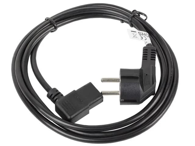 Lanberg Kabel CA-C13C-12CC-0018-BK (C13, IEC C13, IEC 320 C13 F - Schuko M; 1,8m; kolor czarny), zdjęcie 1 z 3
