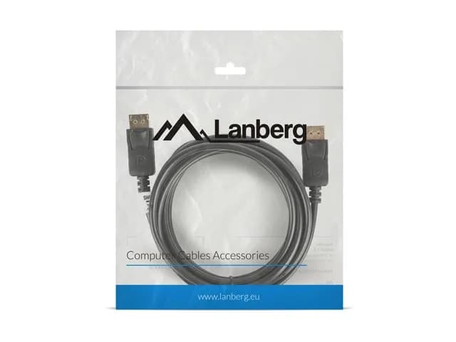 Lanberg Kabel CA-DPDP-10CC-0030-BK (DisplayPort M - DisplayPort M; 3m; kolor czarny), zdjęcie 1 z 4
