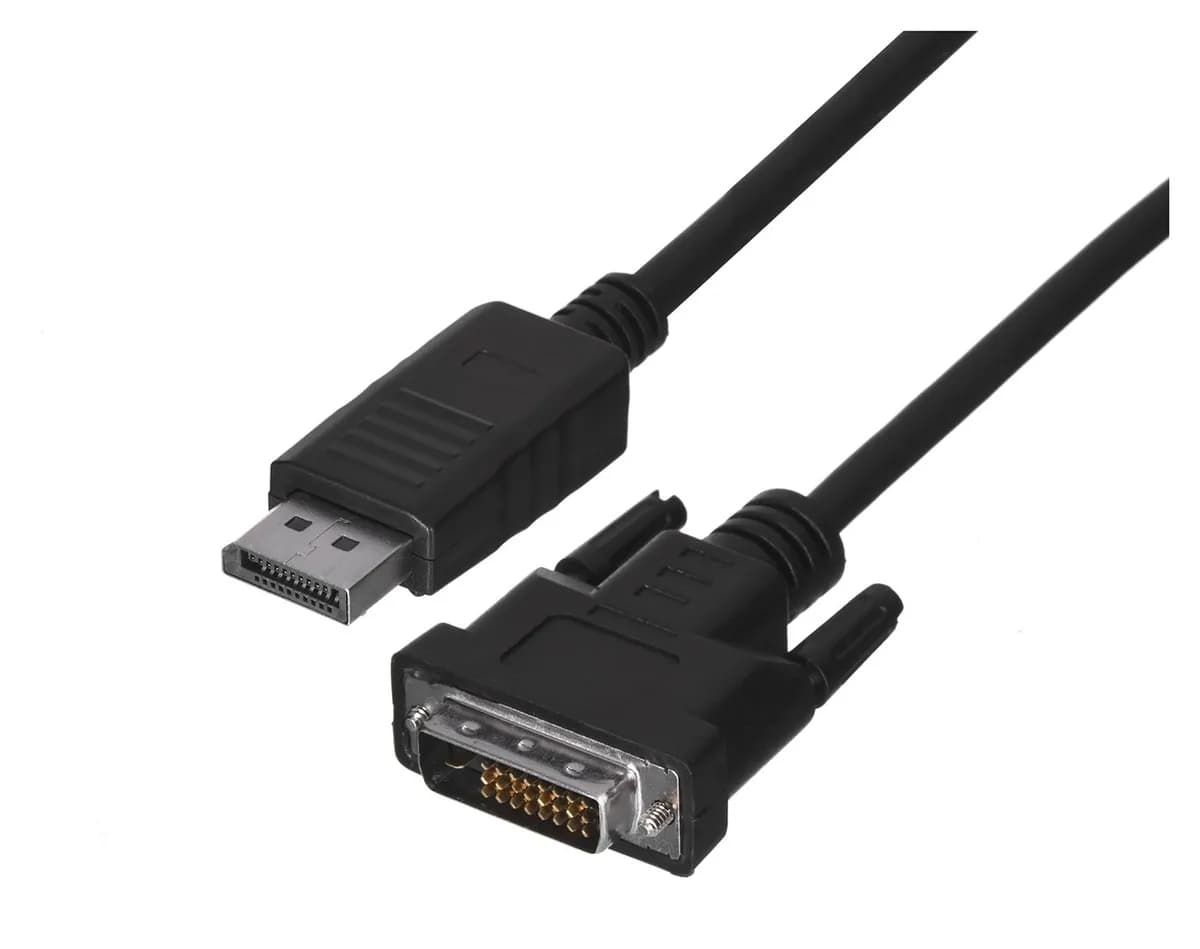 Lanberg Kabel CA-DPDV-10CU-0010-BK (DisplayPort M - DVI-D M; 1m; kolor czarny), zdjęcie 1 z 3