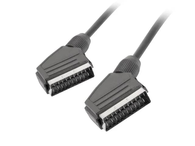 Lanberg Kabel CA-EUEU-10CC-0018-BK (SCART M - SCART M; 1,8m; kolor czarny), zdjęcie 1 z 2
