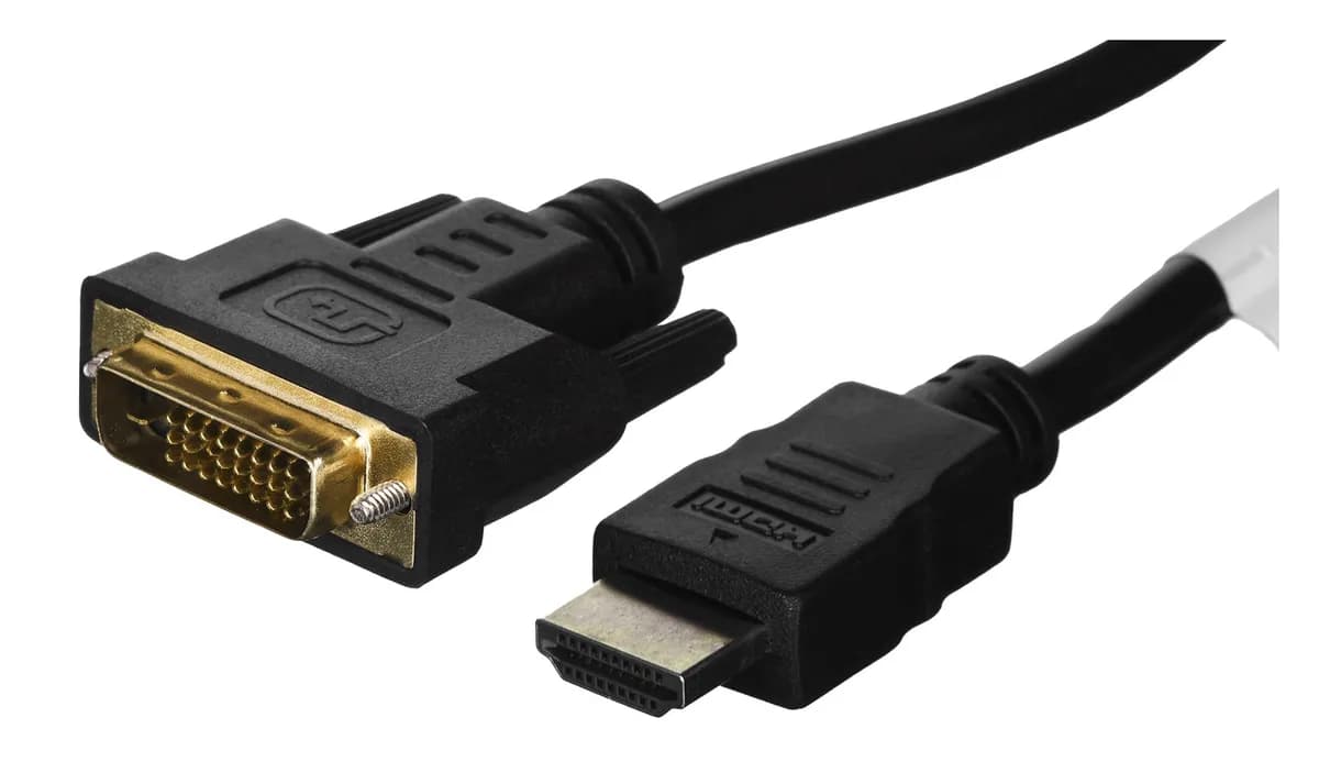 Lanberg Kabel CA-HDDV-20CU-0018-BK (HDMI M - DVI-D (24+1) M; 1,8m; kolor czarny), zdjęcie 1 z 3