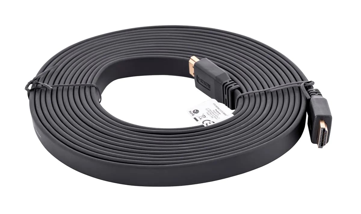 Lanberg Kabel CA-HDMI-21CU-0050-BK (HDMI M - HDMI M; 5m; kolor czarny), zdjęcie 1 z 6